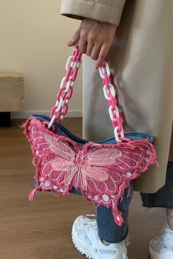 Original Design Butterfly Chain Linked Satchel Bag Handbag