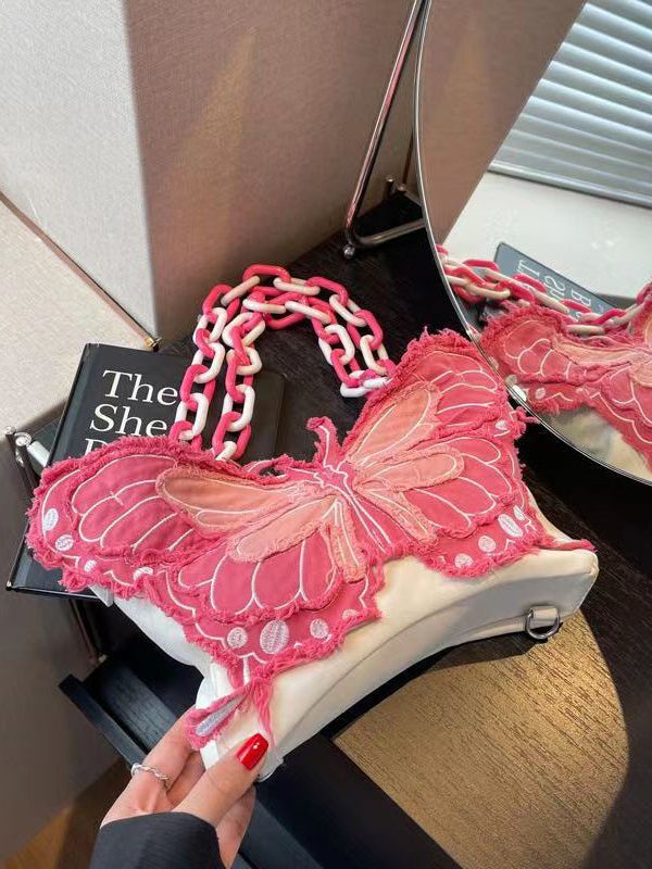 Original Design Butterfly Chain Linked Satchel Bag Handbag