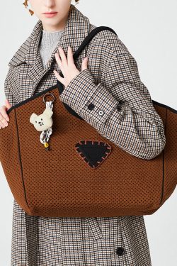 Original Design Chocolate Patchwork Large Capacity Cotton Women Handbag