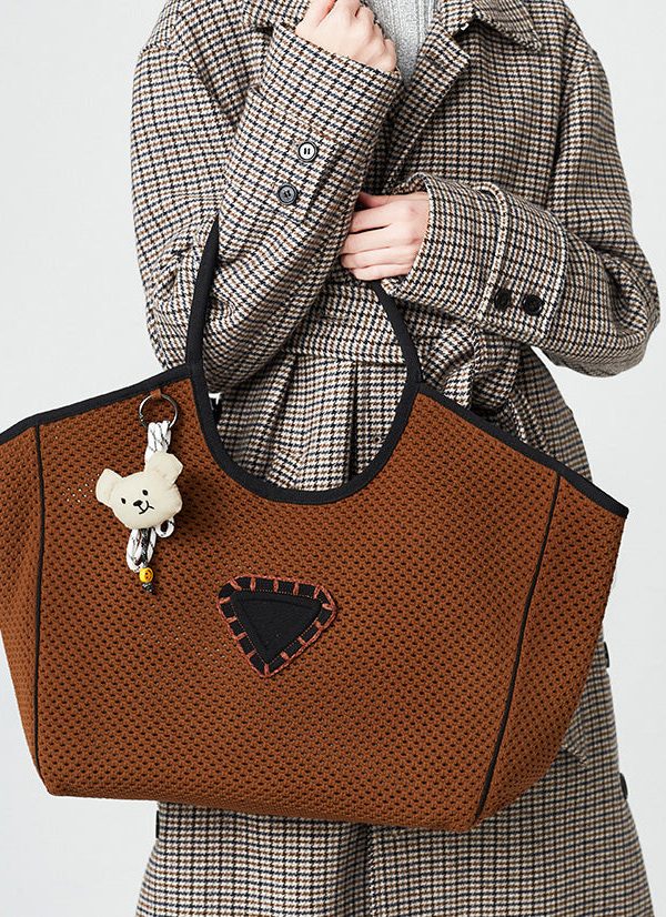 Original Design Chocolate Patchwork Large Capacity Cotton Women Handbag