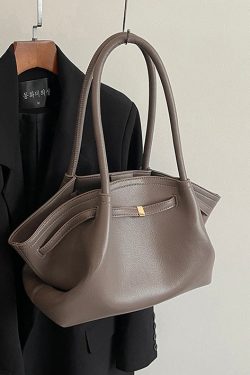 Original Design Coffee Red Versatile Large Capacity Shoulder Bag