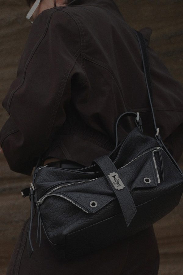 Original Design Coffee Zippered Suede Hobo Bag