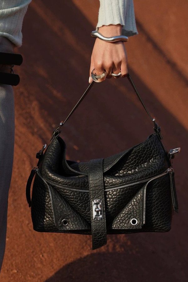 Original Design Coffee Zippered Suede Hobo Bag