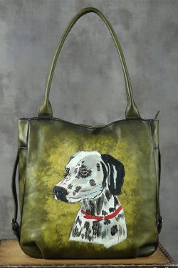 Original Design DIY Paitings Calf Leather Satchel Handbag