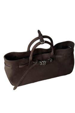 Original Design Faux Suede Coffee Tote Handbag
