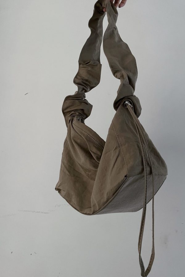 Original Design Khaki Drawstring Large Capacity Satchel Bag Handbag
