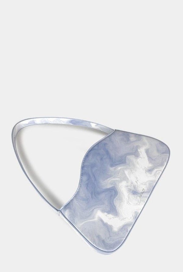 Original Design Light Blue Tie Dye Paitings Faux Leather Satchel Handbag