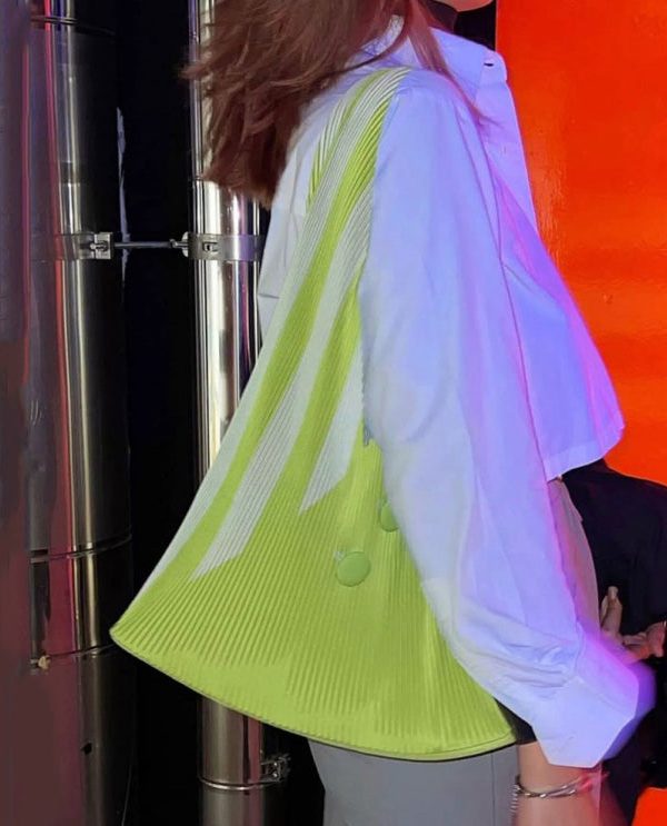 Original Design Light Blue Wrinkled Splicing Satchel Handbag