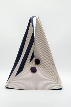 Original Design Light Blue Wrinkled Splicing Satchel Handbag