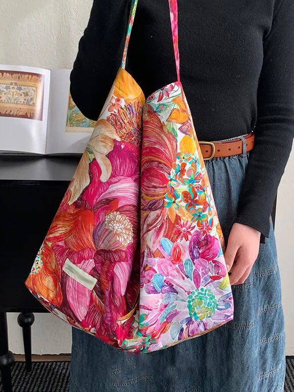 Original Design Print Large Capacity Canvas Shoulder Bag