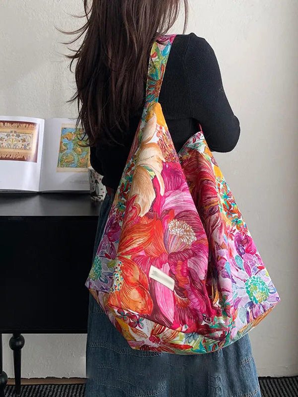 Original Design Print Large Capacity Canvas Shoulder Bag