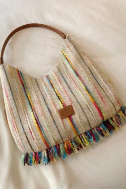 Original Design Tassel Solid Durable Satchel Bag Handbag