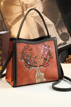 Original Design Vintage Mulberry Embroidered Calf Leather Tote Messenger Handbag