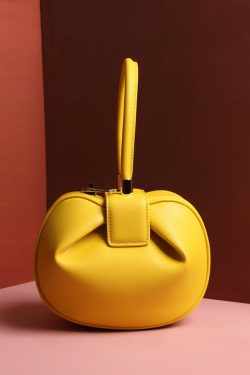 Original Design Yellow Calf Leather Tote Handbag