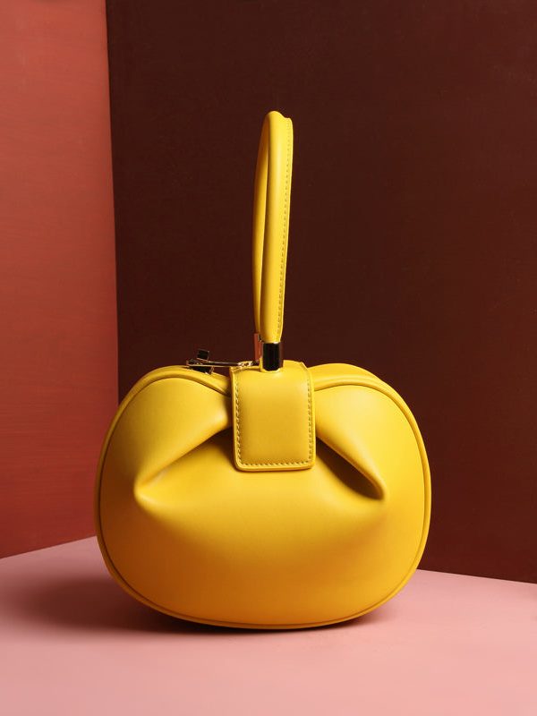 Original Design Yellow Calf Leather Tote Handbag