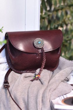 Original Handmade Brown Calf Leather Messenger Bag