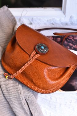 Original Handmade Brown Calf Leather Messenger Bag