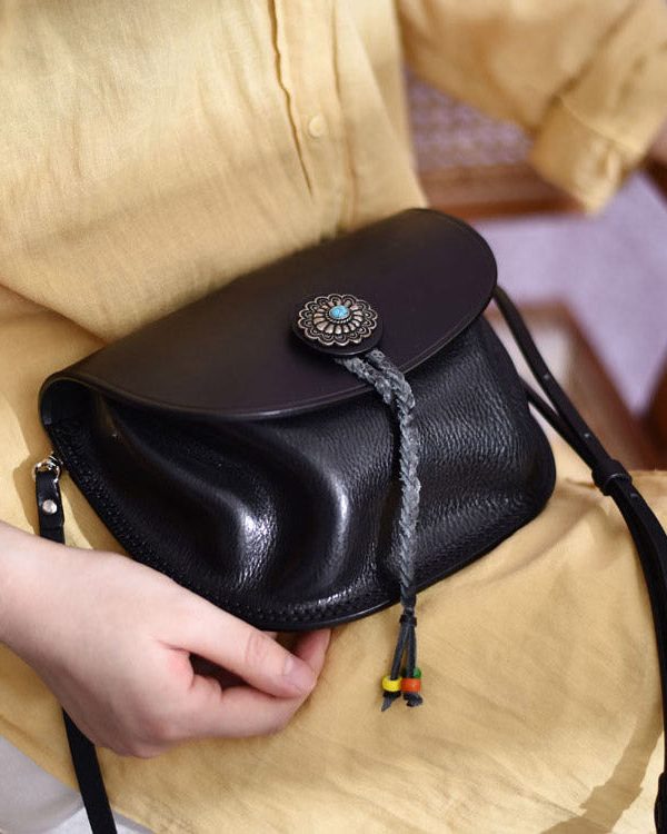 Original Handmade Brown Calf Leather Messenger Bag