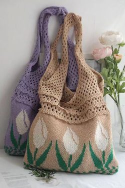 Original Hollowed Out Jacquard Knitted Shoulder Bag