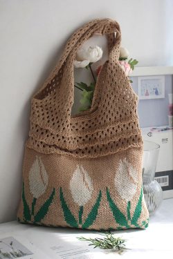 Original Hollowed Out Jacquard Knitted Shoulder Bag