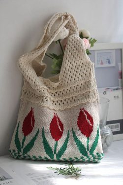 Original Hollowed Out Jacquard Knitted Shoulder Bag