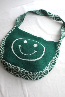 Original Orange Smiling Face Knitted Messenger Bag