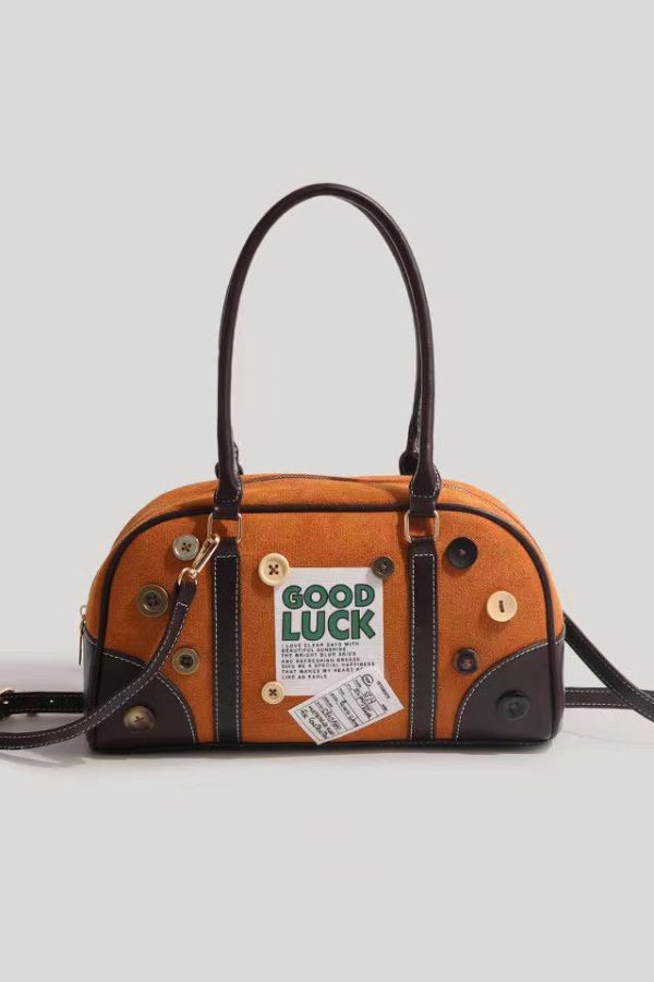 Original Retro American Versatile Metal Button Handbag