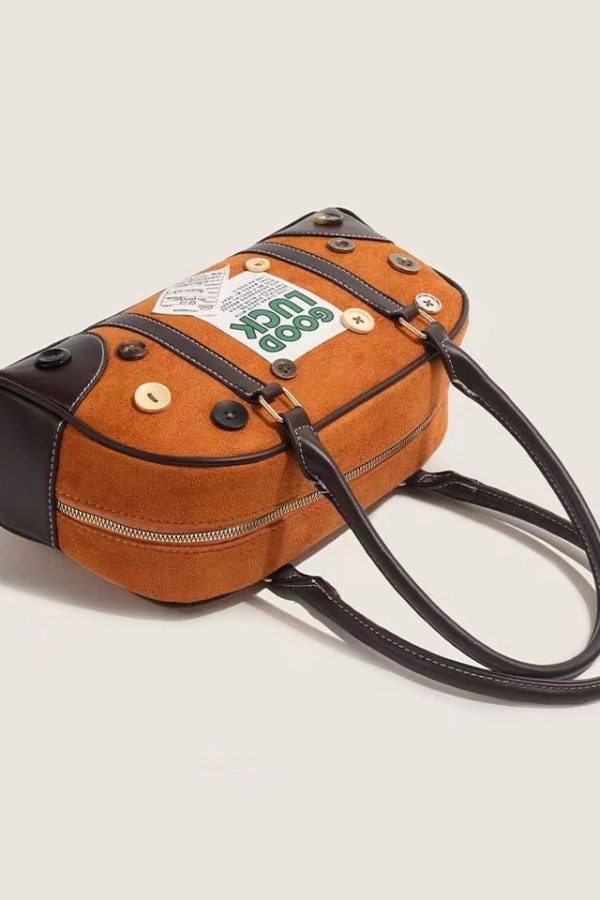 Original Retro American Versatile Metal Button Handbag