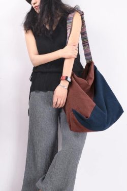 Original stitching single shoulder backpack dual-use canvas bag