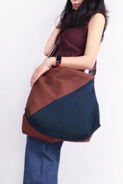 Original stitching single shoulder backpack dual-use canvas bag