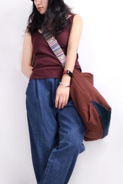 Original stitching single shoulder backpack dual-use canvas bag