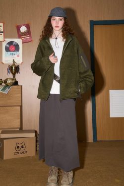 Oversized Fleece Zip-Up Jacket