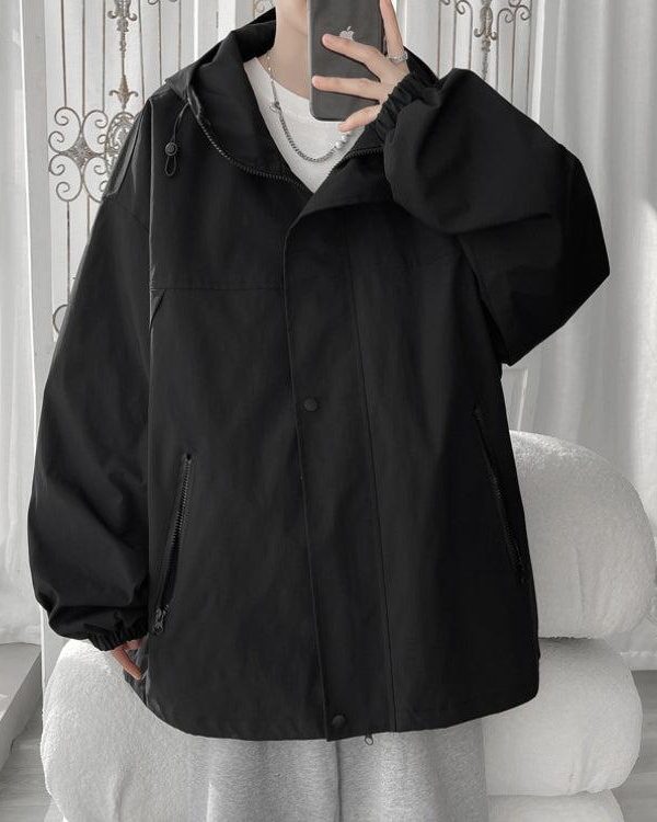 Oversized Windbreaker Hooded Jacket