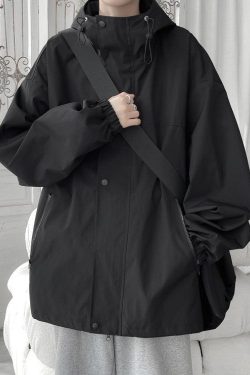 Oversized Windbreaker Hooded Jacket