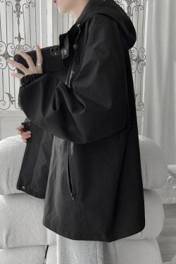 Oversized Windbreaker Hooded Jacket