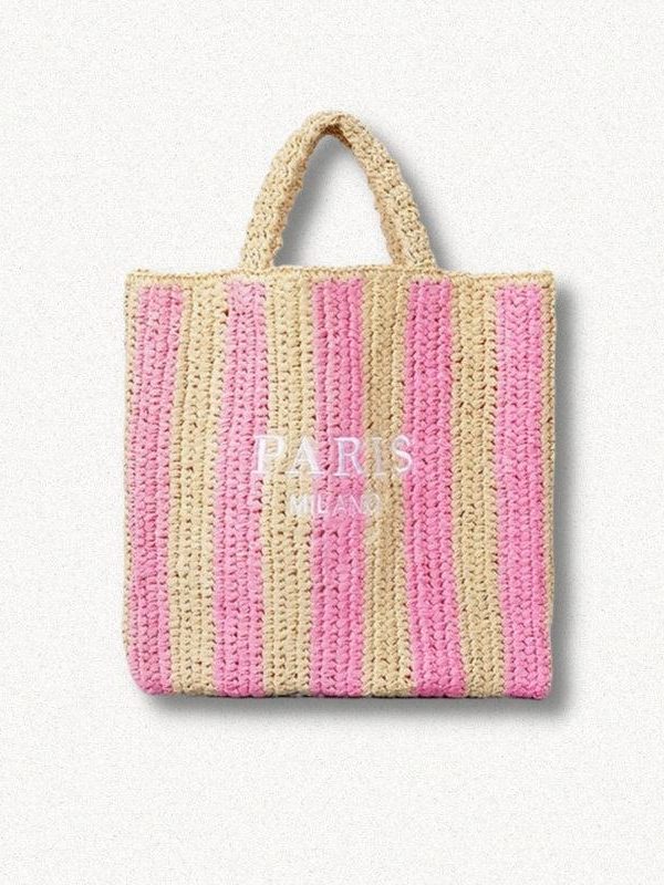 Paris Straw Beach Bag
