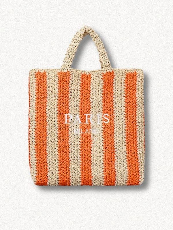 Paris Straw Beach Bag