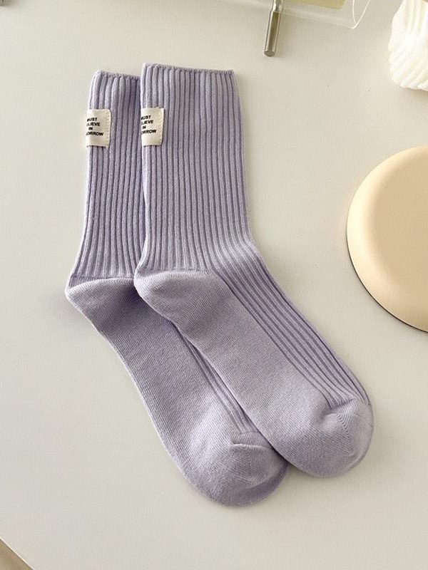 Pastel Colors Mid Cut Socks