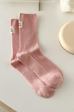 Pastel Colors Mid Cut Socks