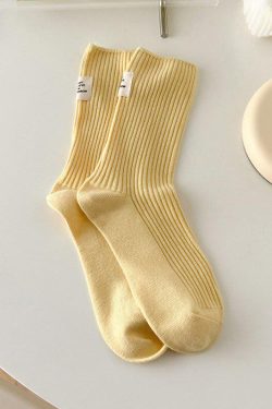 Pastel Colors Mid Cut Socks