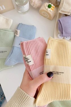 Pastel Colors Mid Cut Socks