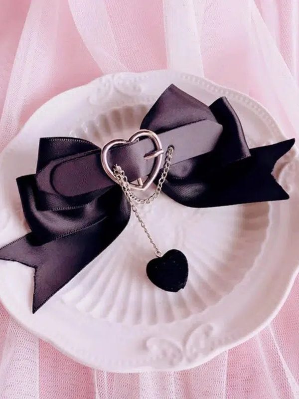 Pastel Goth Belted Bow Hair Pins