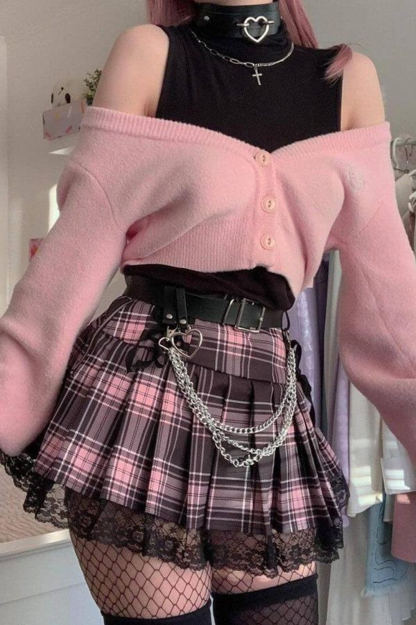 Pastel Goth Pleated Mini Skirt