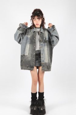 Patchwork Oversized Denim Jacket