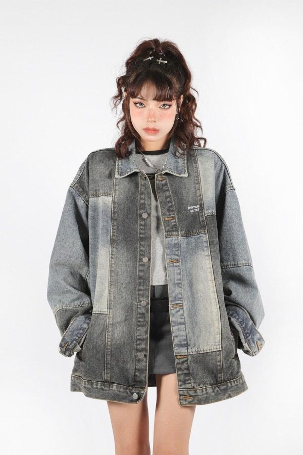 Patchwork Oversized Denim Jacket