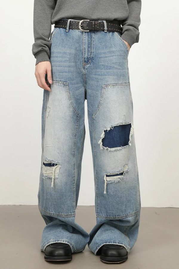 Patchwork Wide Jeans