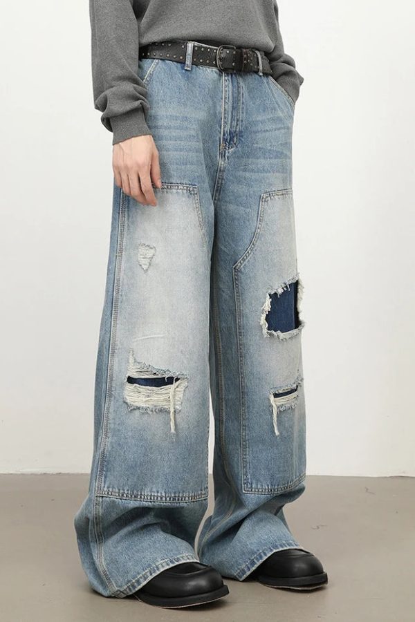 Patchwork Wide Jeans
