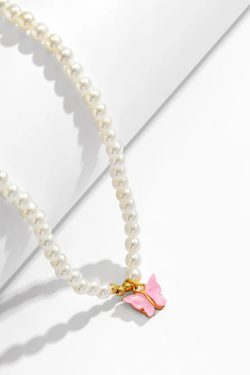 Pearl Belly Chain With Butterfly Pendant
