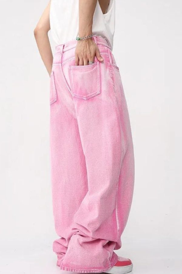 Pink Denim Jacket & Pants Two Piece Set