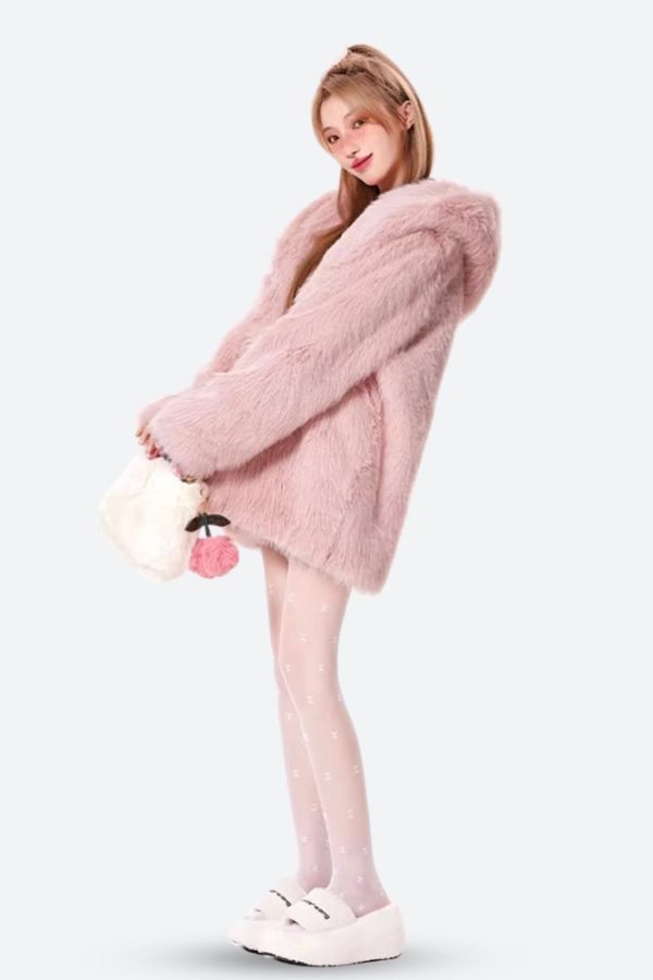 Pink Faux Fur Jacket